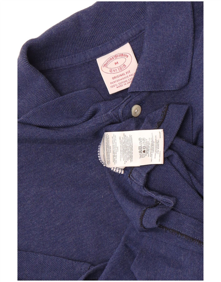 Brooks Brothers Herren-Poloshirt mit Original-Passform, mittelblaue Baumwolle