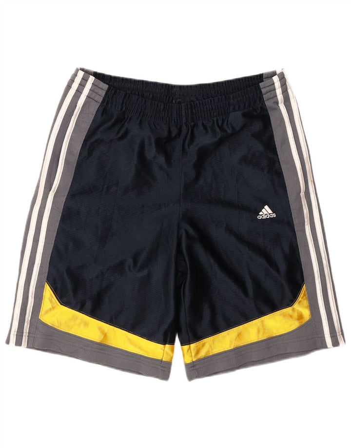 Adidas Sportshorts für Jungen, 15–16 Jahre, blaues Colourblock-Polyester