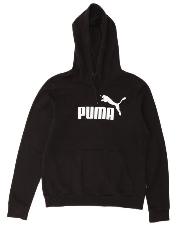 Puma Womens Graphic Hoodie Pullover UK 14 Große schwarze Baumwolle