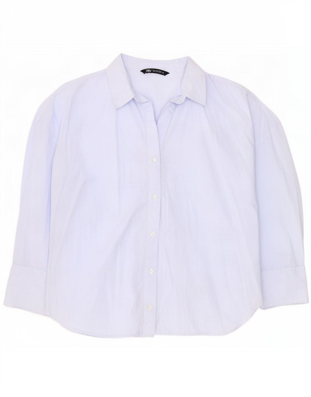 Zara Damen Hemd UK 20 2XL Blaue Baumwolle