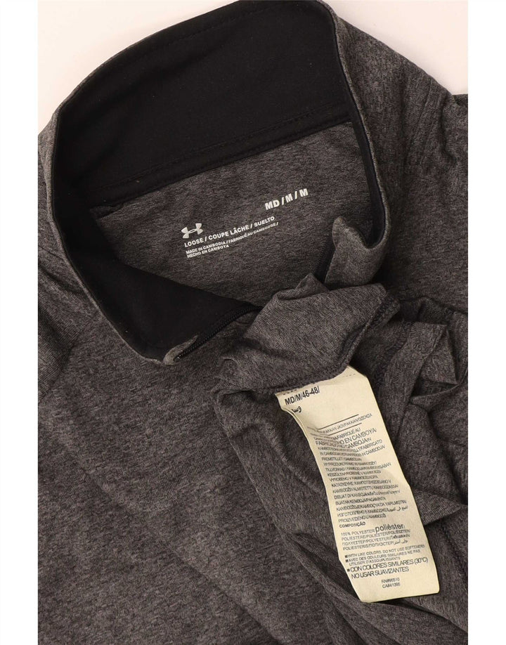 Under Armour Herren-Oberteil mit Reißverschluss, langärmlig, mittelgraues Polyester