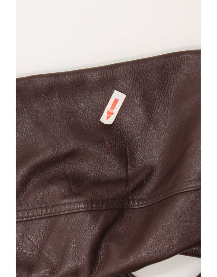 Vintage Damen Ledermantel UK 14 Medium Burgunder Leder