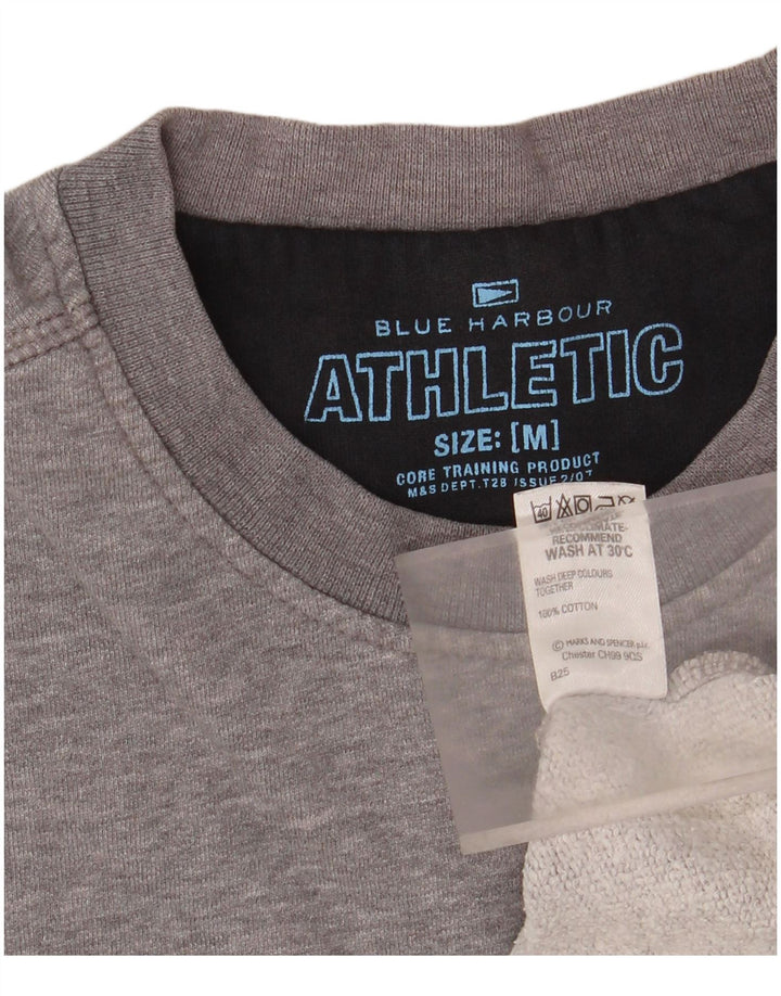 MARKS & SPENCER Herren Blue Harbor Sweatshirt Pullover Mittelgrau meliert