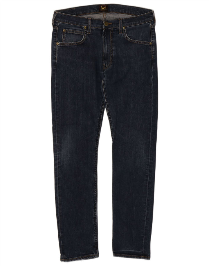 Lee Damen Luke Slim Jeans W31 L30 Marineblau Baumwolle