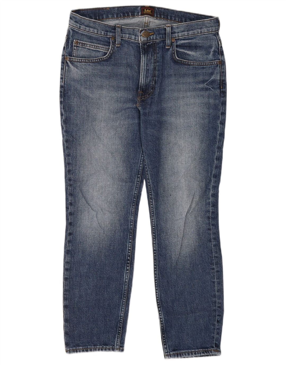 Lee Herren Rider Cropped Jeans W31 L25 Blaue Baumwolle