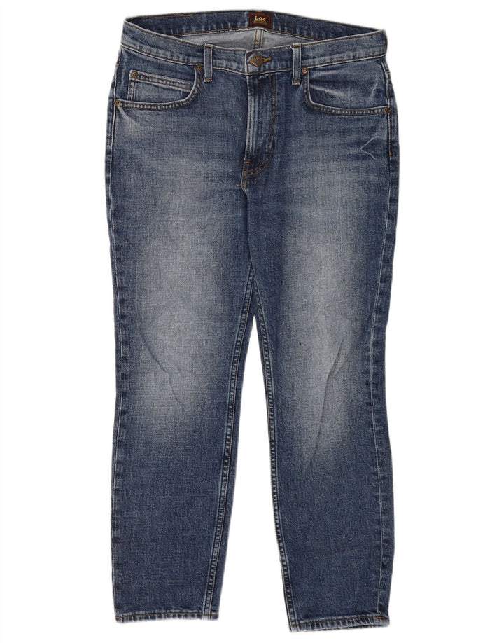 Lee Herren Rider Cropped Jeans W31 L25 Blaue Baumwolle