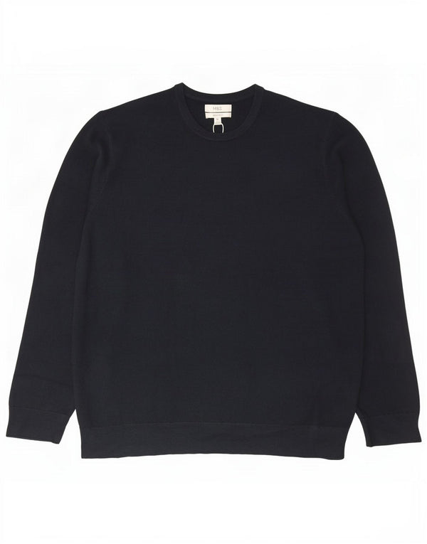 Marks & Spencer Herren-Pullover mit Rundhalsausschnitt, 2XL, Marineblau, Acryl