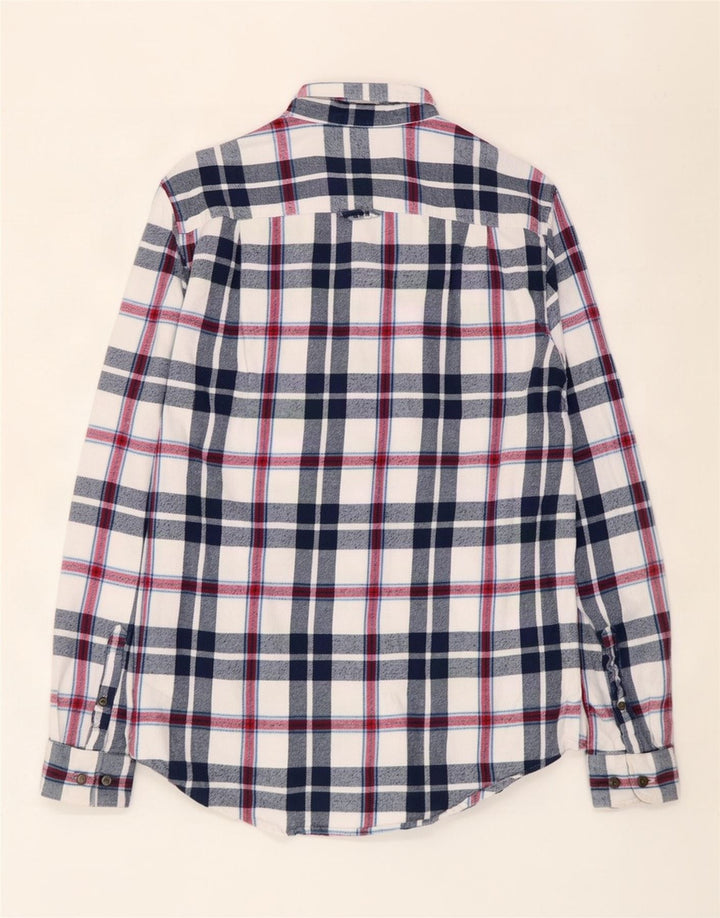 Superdry Herren-Flanellhemd, groß, marineblau, kariert, Baumwolle