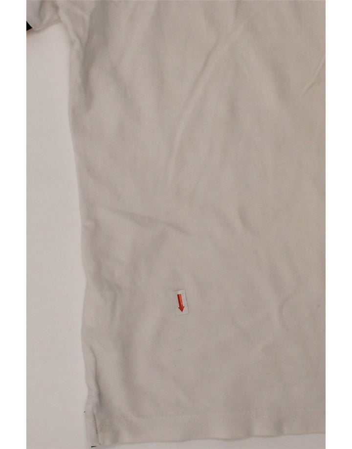 K-WAY Boys Polo Shirt 11-12 Years White Cotton Vintage K-Way and Second-Hand K-Way from Messina Hembry 