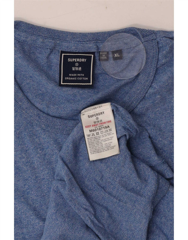 Superdry Herren-Trägershirt XL aus blau gefleckter Baumwolle