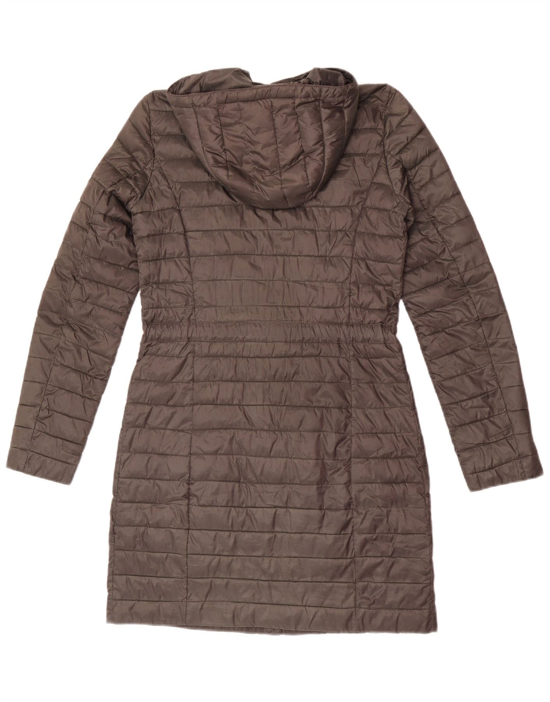 Massimo Dutti Wattierter Damenmantel mit Kapuze, UK 10, Größe S, Khaki, Polyester
