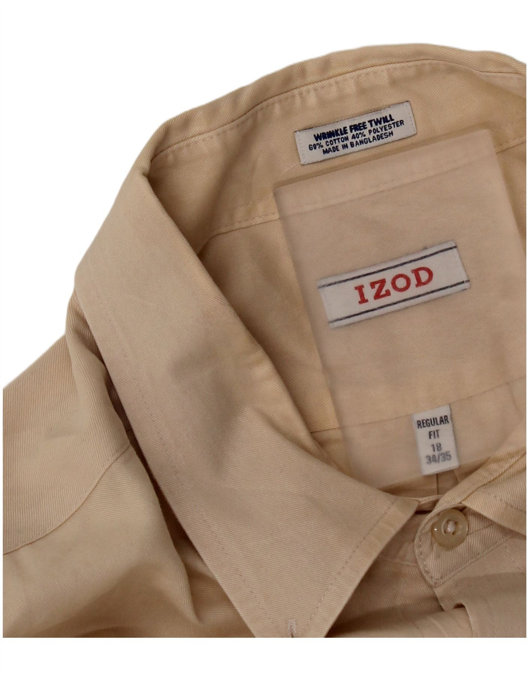 Izod Herren-Hemd in normaler Passform, Größe 18, 2XL, beige Baumwolle
