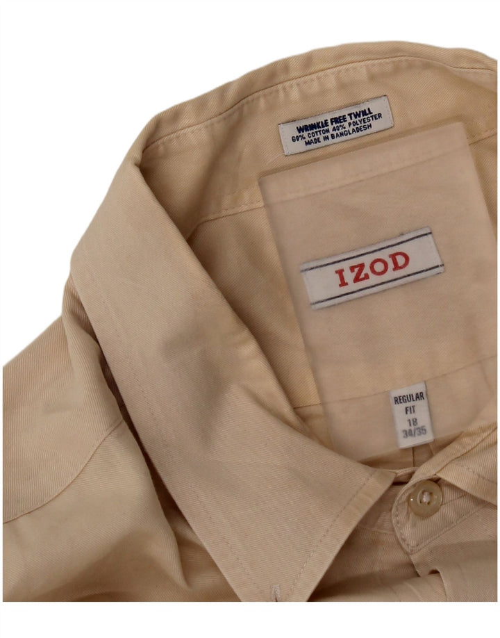 Izod Herren-Hemd in normaler Passform, Größe 18, 2XL, beige Baumwolle