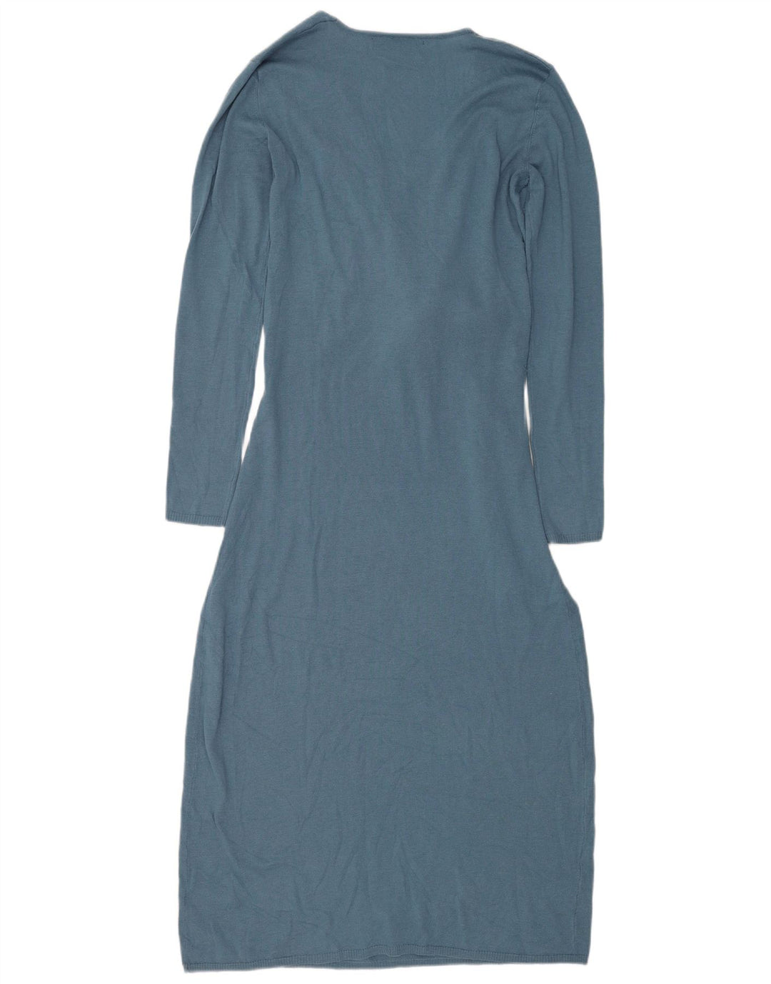 Zara Damen-Pulloverkleid mit vorderer Bindung, langärmelig, Gr. 10, Größe S, Blau, Polyester