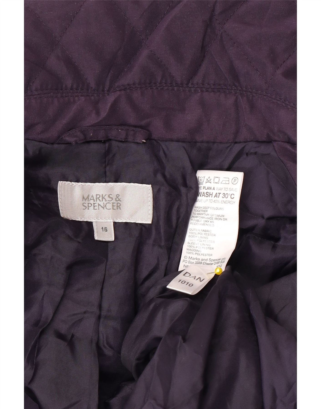 Marks & Spencer Damen Steppjacke UK 16 Large Lila Polyester