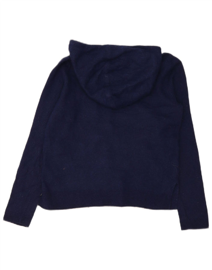 Massimo Dutti Damen-Pullover mit Kapuze, UK 10, Größe S, marineblaue Wolle