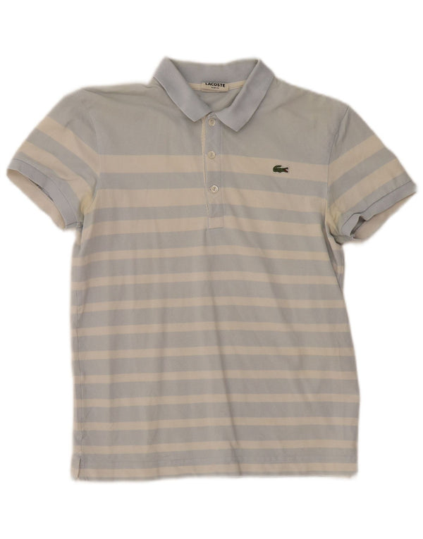 Lacoste Herren-Poloshirt mit schmaler Passform, Größe 2 XS, blau gestreift, Baumwolle