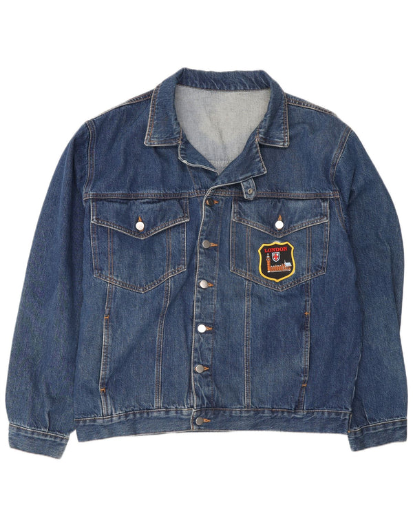 Vintage Herren Jeansjacke UK 44 2XL Blaue Baumwolle