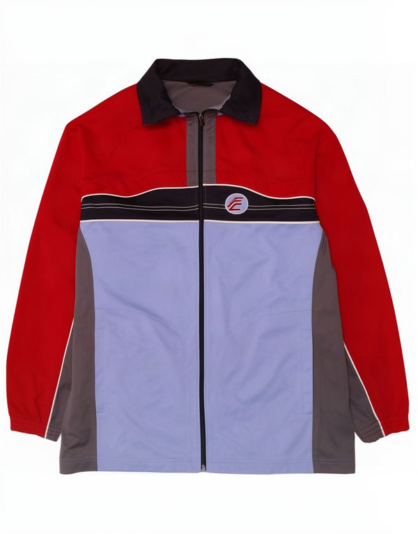 Campagnolo Herren-Trainingsanzug-Oberteil, Jacke, XL, rotes Farbblock-Polyester