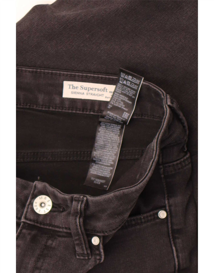 Marks & Spencer Damen Sienna Straight Jeans UK 12 Medium W30 L30 Schwarz