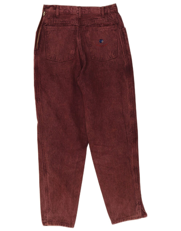 Krizia Damen Tapered Jeans IT 44 Medium W28 L28 Burgund Baumwolle