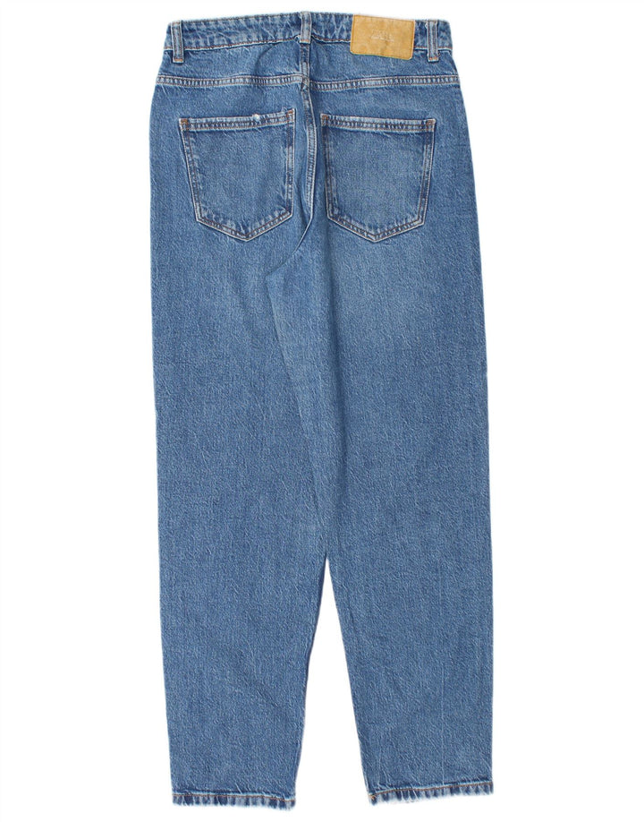 ZARA Damen High Waist Tapered Jeans EU 38 Small W28 L28 Blau