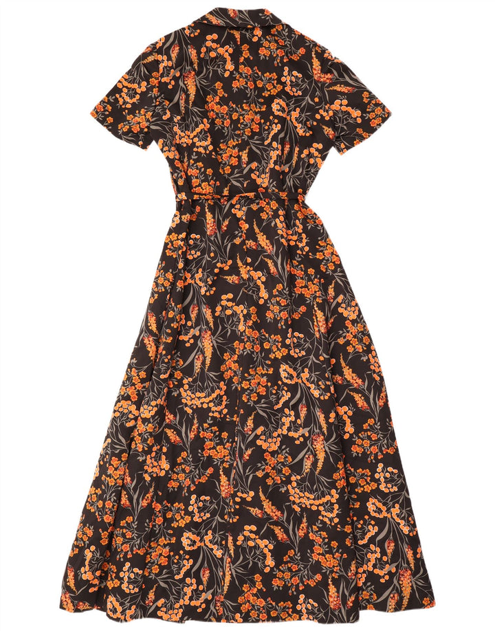 CHARMANT Damen Maxikleid IT 44 Mittelschwarzes, geblümtes Polyester