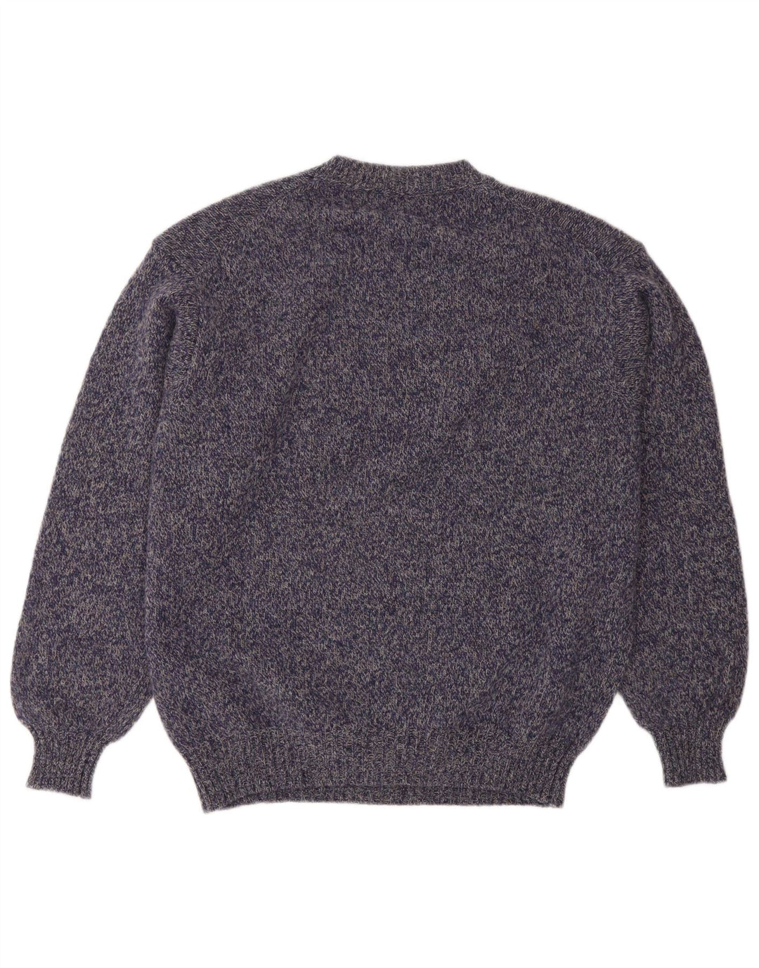 Benetton Herren-Pullover mit Rundhalsausschnitt, groß, lila meliert