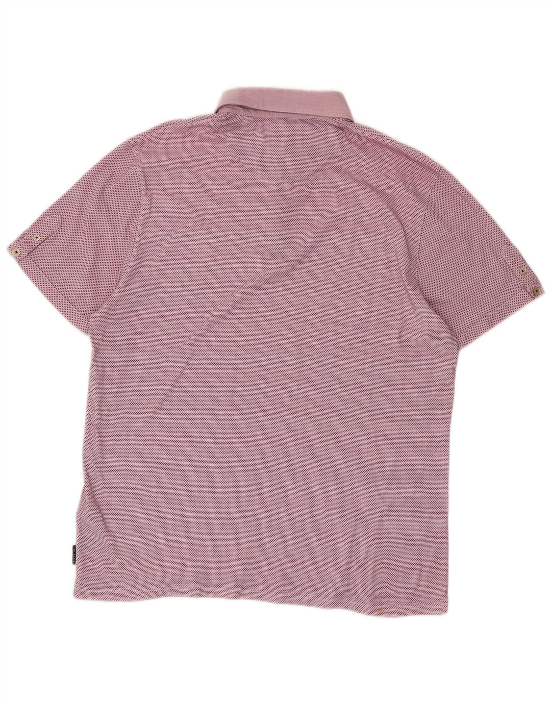 Ted Baker Herren-Poloshirt, Größe 6 2XL, rosa, geometrische Baumwolle