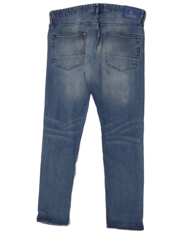 Scotch & Soda Mens Ralston Slim Jeans W36 L32 Blue Cotton