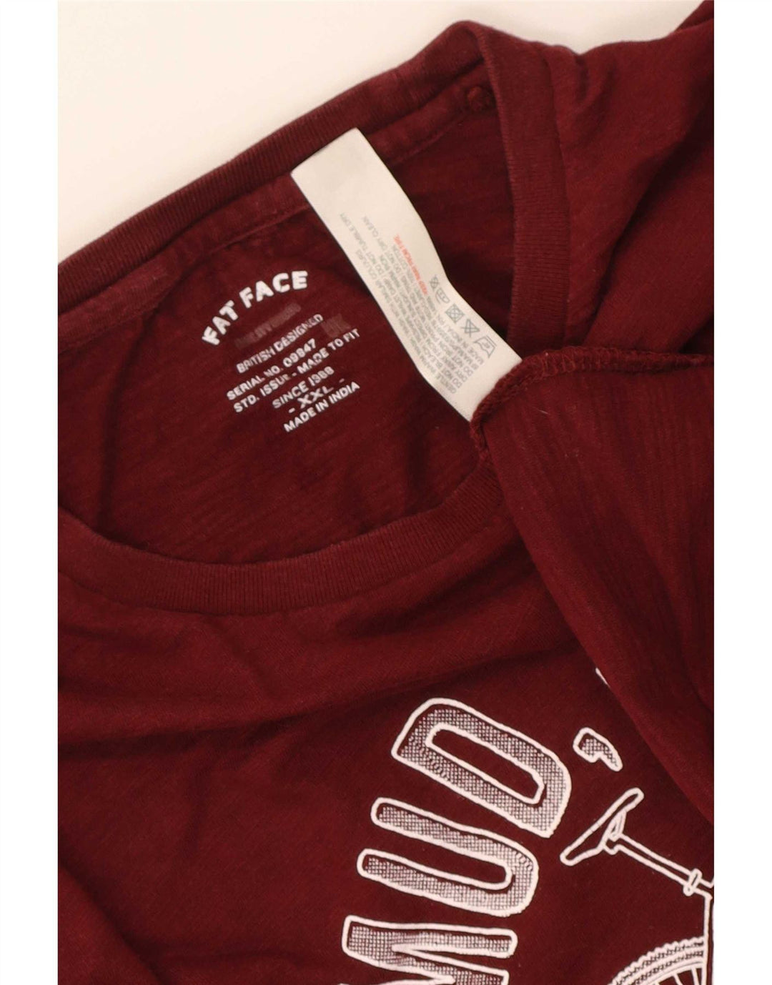Fat Face Herren Grafik T-Shirt Top 2XL Kastanienbraun Baumwolle