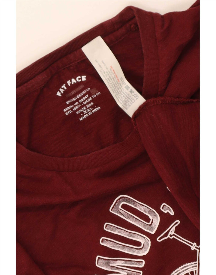 Fat Face Herren Grafik T-Shirt Top 2XL Kastanienbraun Baumwolle