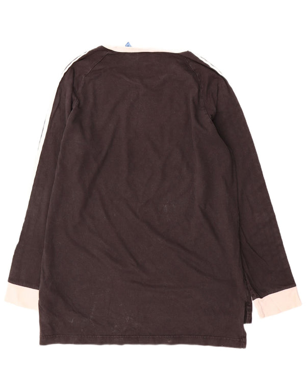 Adidas Herren-Top, langärmelig, groß, Schwarz, Colourblock-Baumwolle