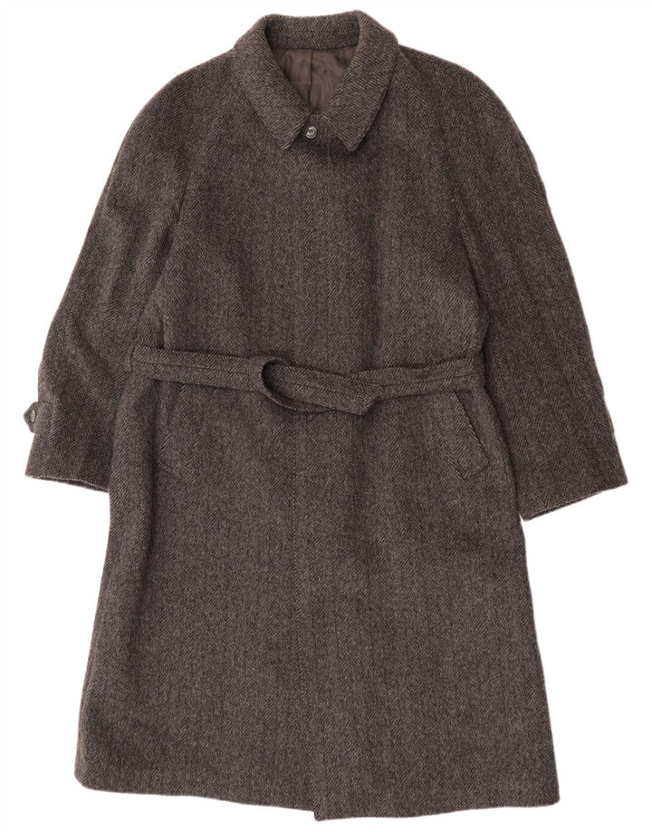 Vintage Herren Mantel EU 54 2XL Grau Herringbone