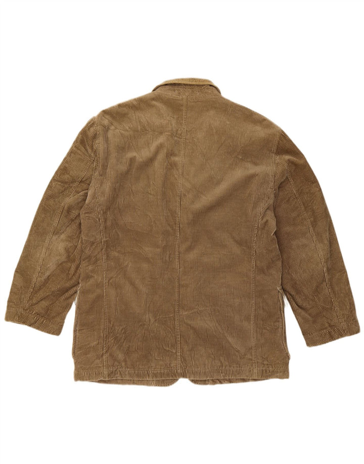 BENETTON Herren Cordjacke IT 50 Large Beige Baumwolle