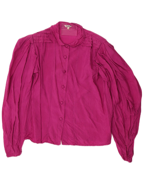 Vintage Damen Langarm-Hemdbluse IT 44 Mittelrosa