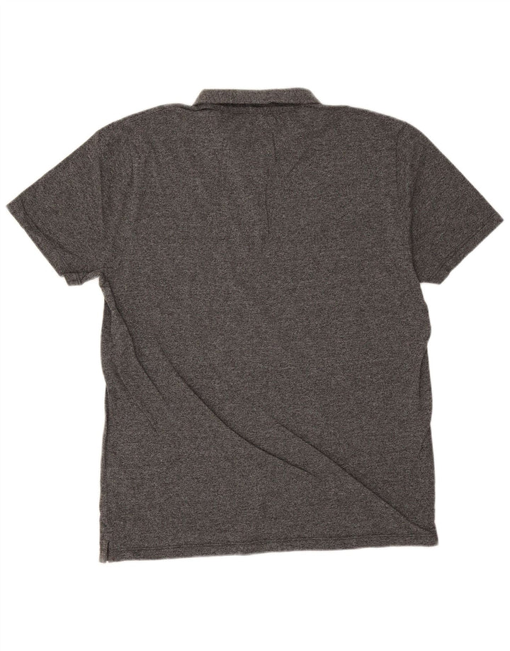 Reiss Herren-Poloshirt, große, grau gefleckte Baumwolle