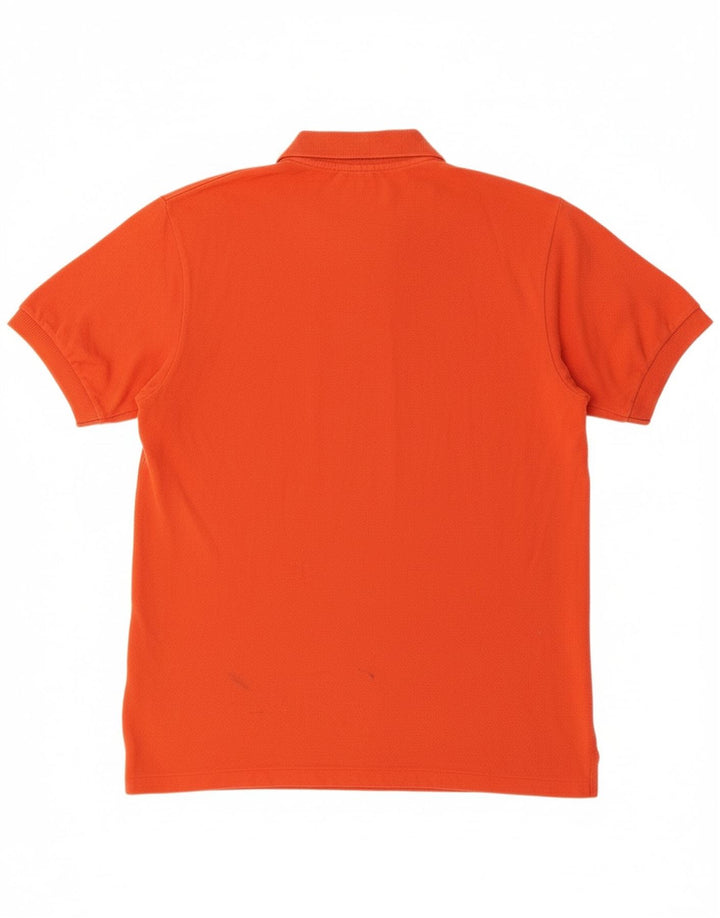 LACOSTE Mens Polo Shirt Size 3 Small Orange Cotton