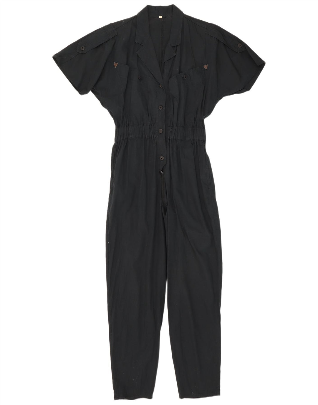 Vintage Damen Jumpsuit IT 42 Medium Marineblaue Baumwolle