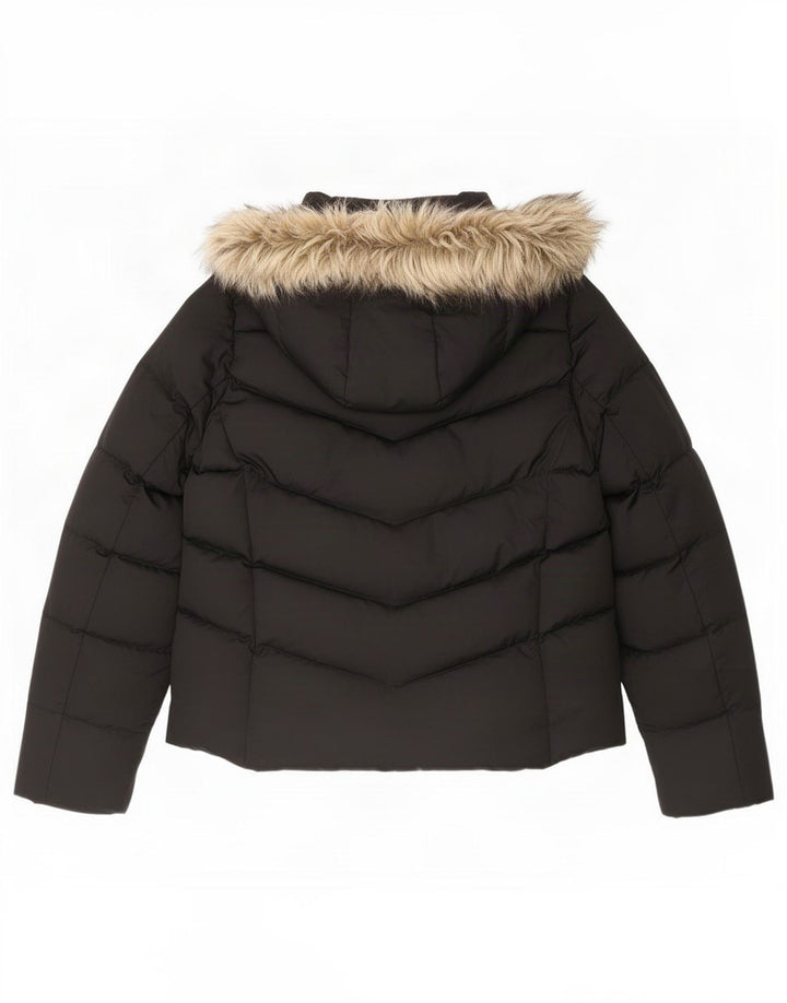 Gap Wattierte Damenjacke mit Kapuze, UK 14, Mittelschwarz, Polyester