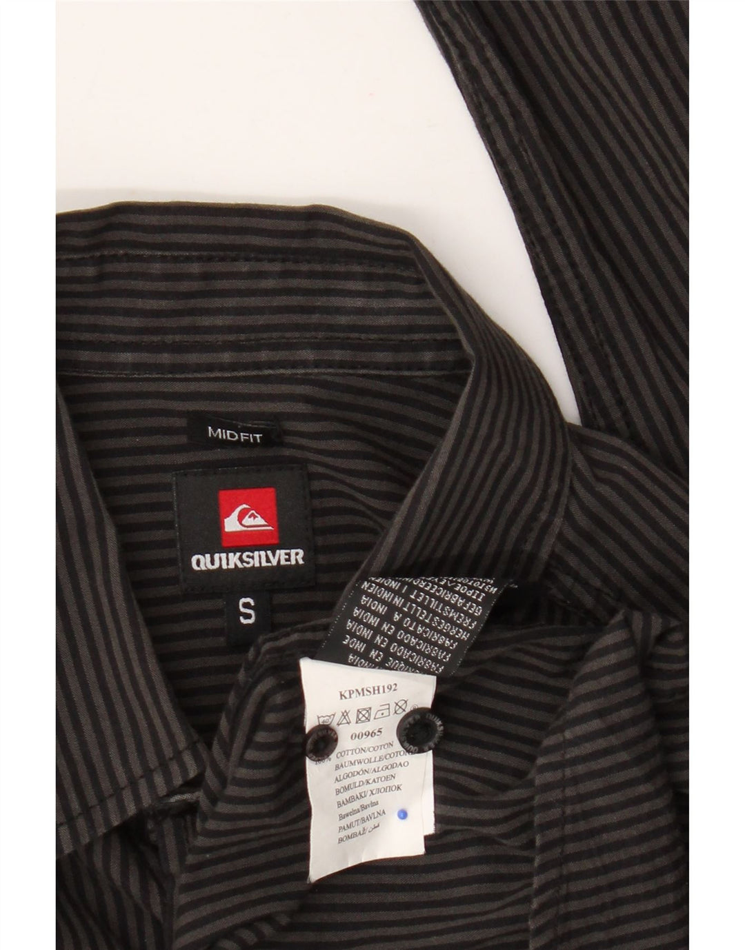 Quiksilver Herren-Mid-Fit-Hemd, klein, grau gestreift, Baumwolle