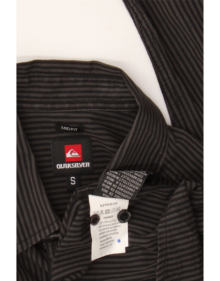 Quiksilver Herren-Mid-Fit-Hemd, klein, grau gestreift, Baumwolle
