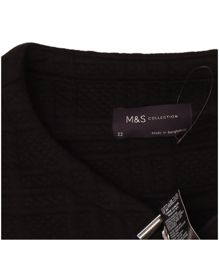 Marks & Spencer Damen-Blazer mit durchgehendem Reißverschluss, UK 22 3XL, schwarz kariert