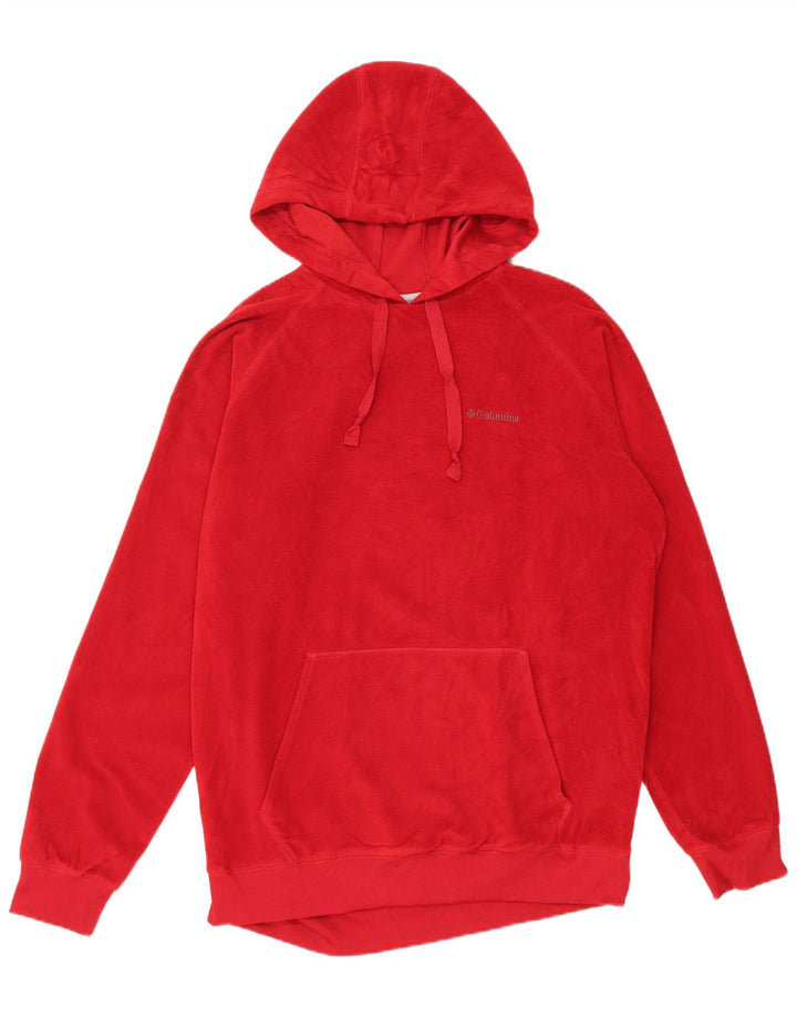 Columbia Herren-Fleecepullover mit Kapuze, groß, rotes Polyester