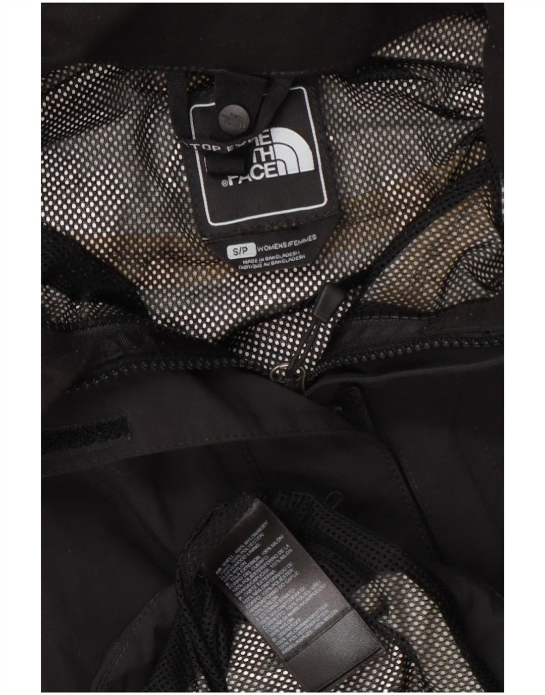 The North Face Damen-Regenjacke mit Kapuze, UK 10, Größe S, schwarzes Nylon