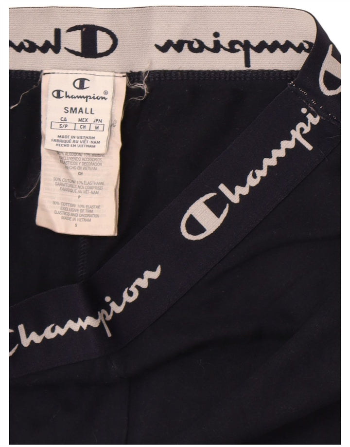 Champion Womens Graphic Leggings UK 10 Small Marineblau Baumwolle