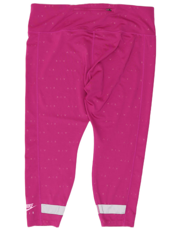 Nike Womens Dri Fit Graphic Capri Leggings UK 20 2XL Rosa Farbblock