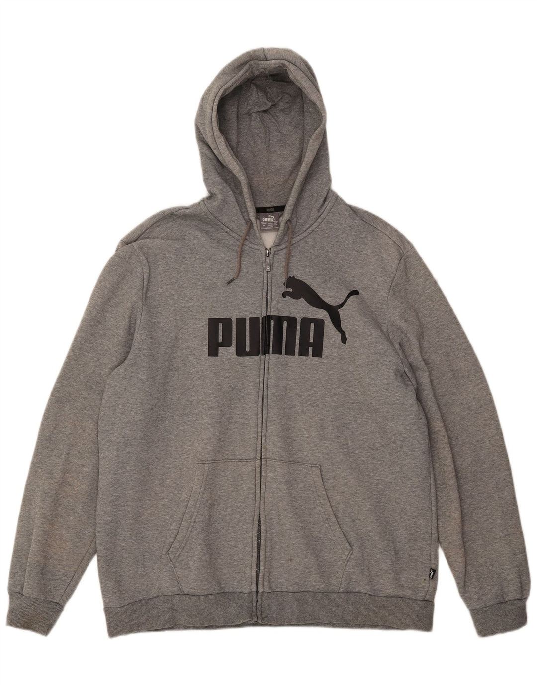 Puma Herren Graphic Zip Hoodie Pullover 2XL Grau Baumwolle
