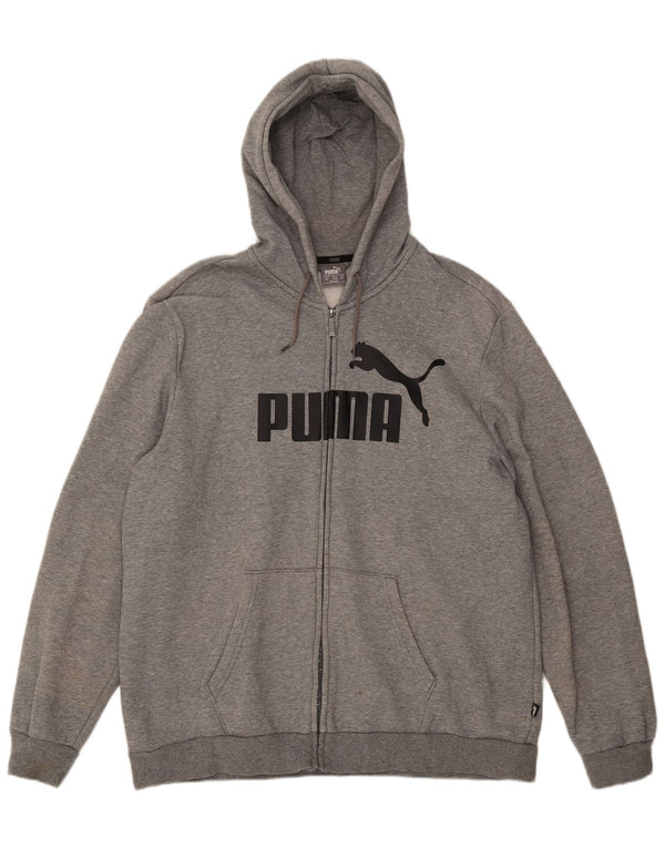 Puma Herren Graphic Zip Hoodie Pullover 2XL Grau Baumwolle
