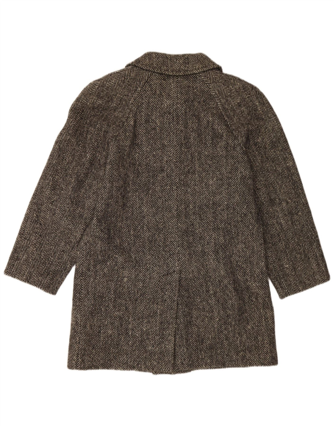 BLUE DEVIL Herrenmantel UK 38 Mittelgraue Wolle mit Fischgrätenmuster